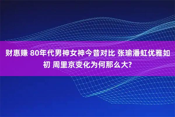 财惠赚 80年代男神女神今昔对比 张瑜潘虹优雅如初 周里京变化为何那么大?